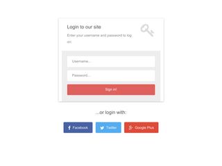 Bootstrap Login HTML Social Form