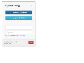 Login box with social buttons