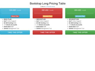 Bootstrap long pricing table